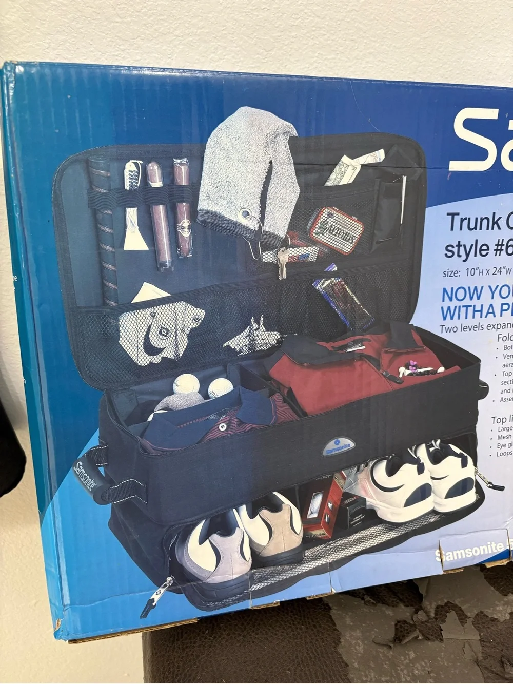 Samsonite Black and Blue Trunk Organizer Locker Style
